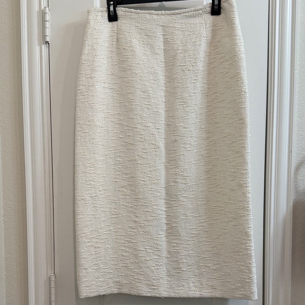 Preston & York Textured Cream Pencil Skirt